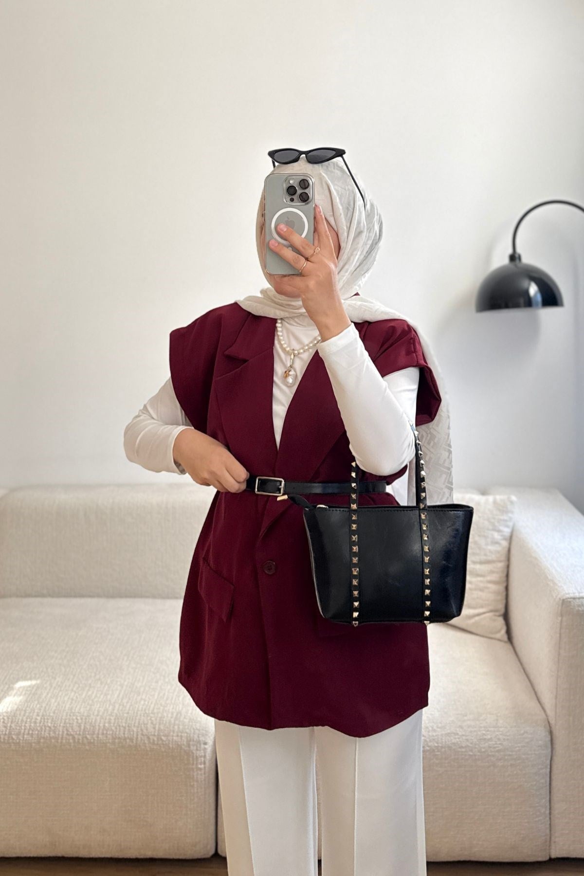BORDO GLOD KEMERLİ YELEK