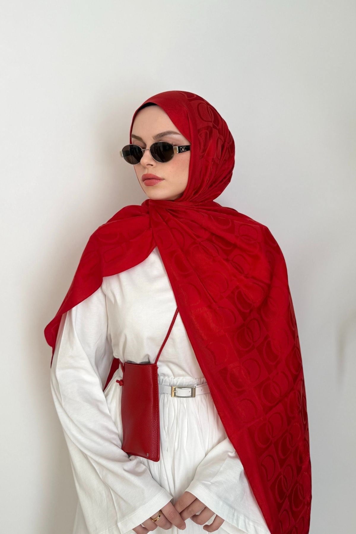 BORDO HALKA DESEN PREMİUM ŞAL