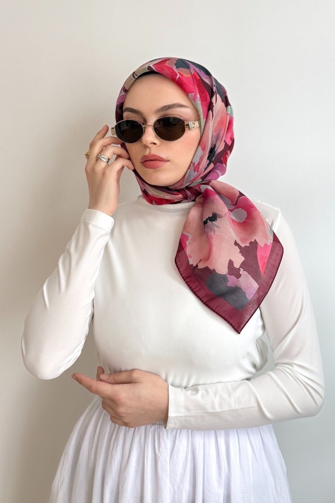 BORDO PASTEL TONLAR EŞARP