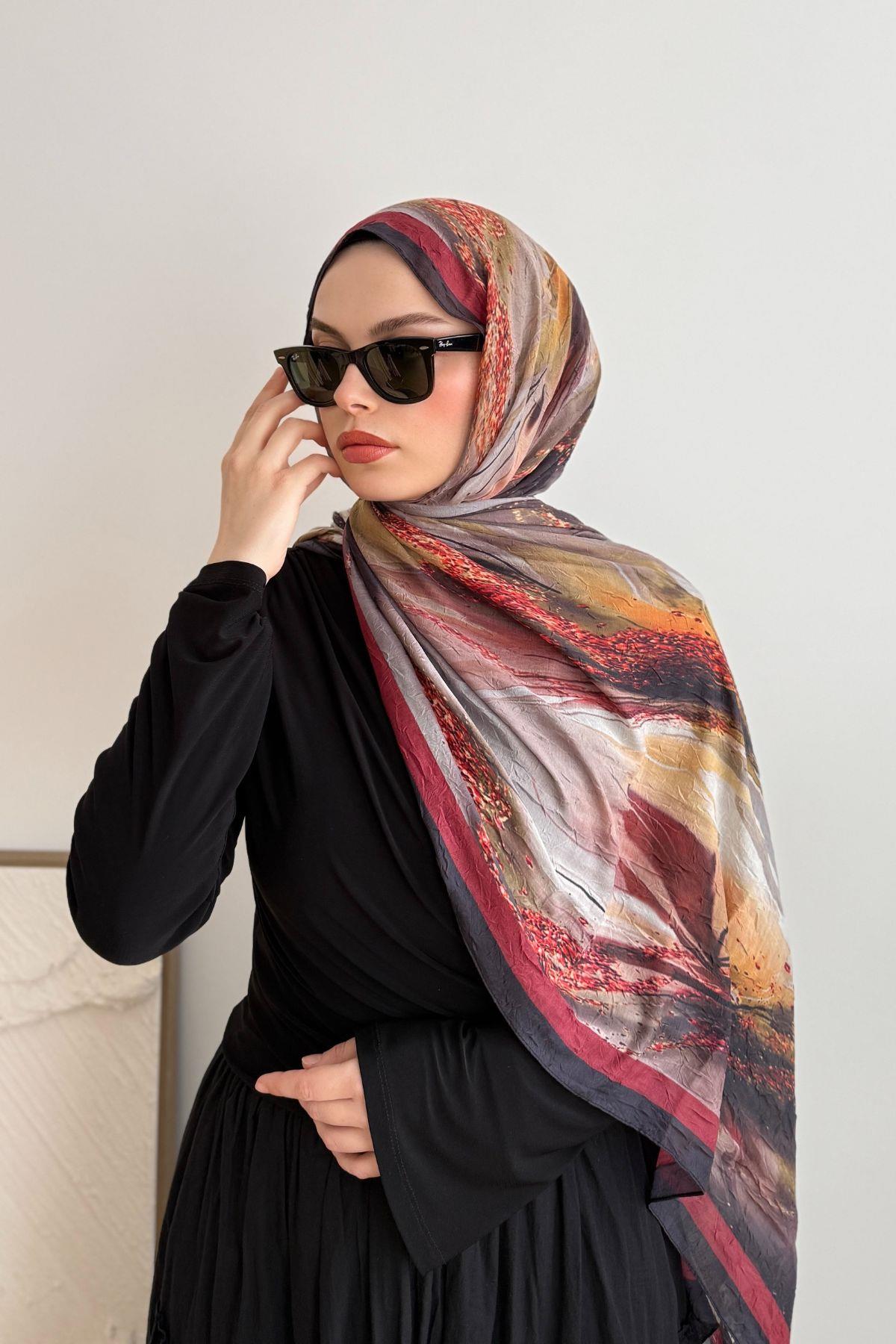 BORDO PIRILTI EFFECTLİ ŞAL