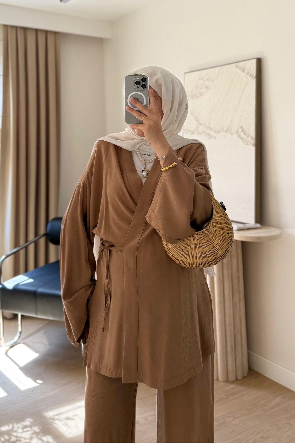 CAMEL KİMONOLU TAKIM