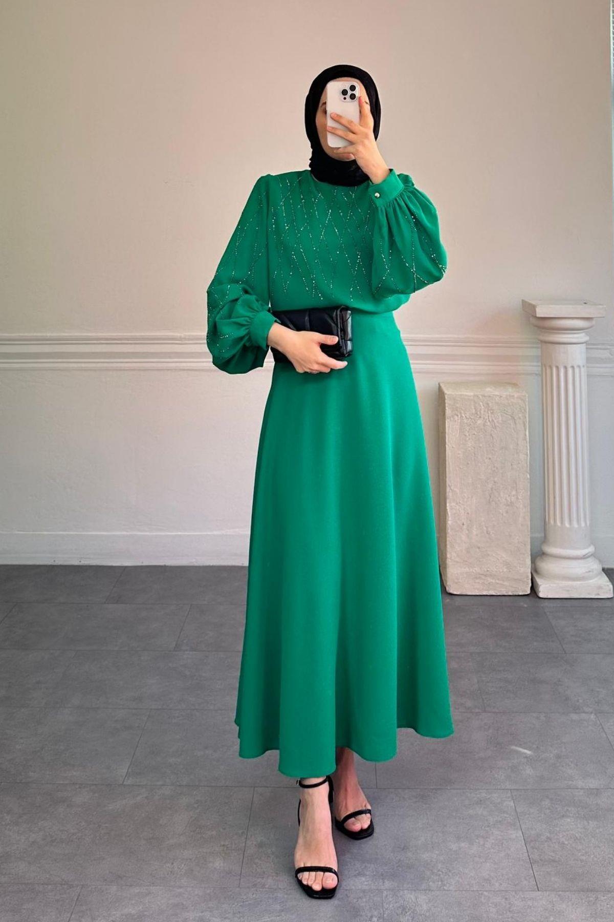 ELİTE BENETTON YEŞİL IŞILTILI TAKIM