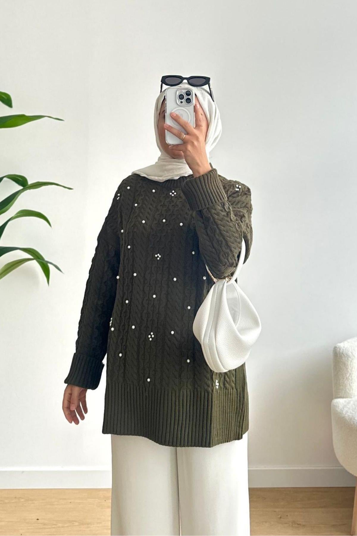 HAKİ İNCİLİ TRİKO KAZAK