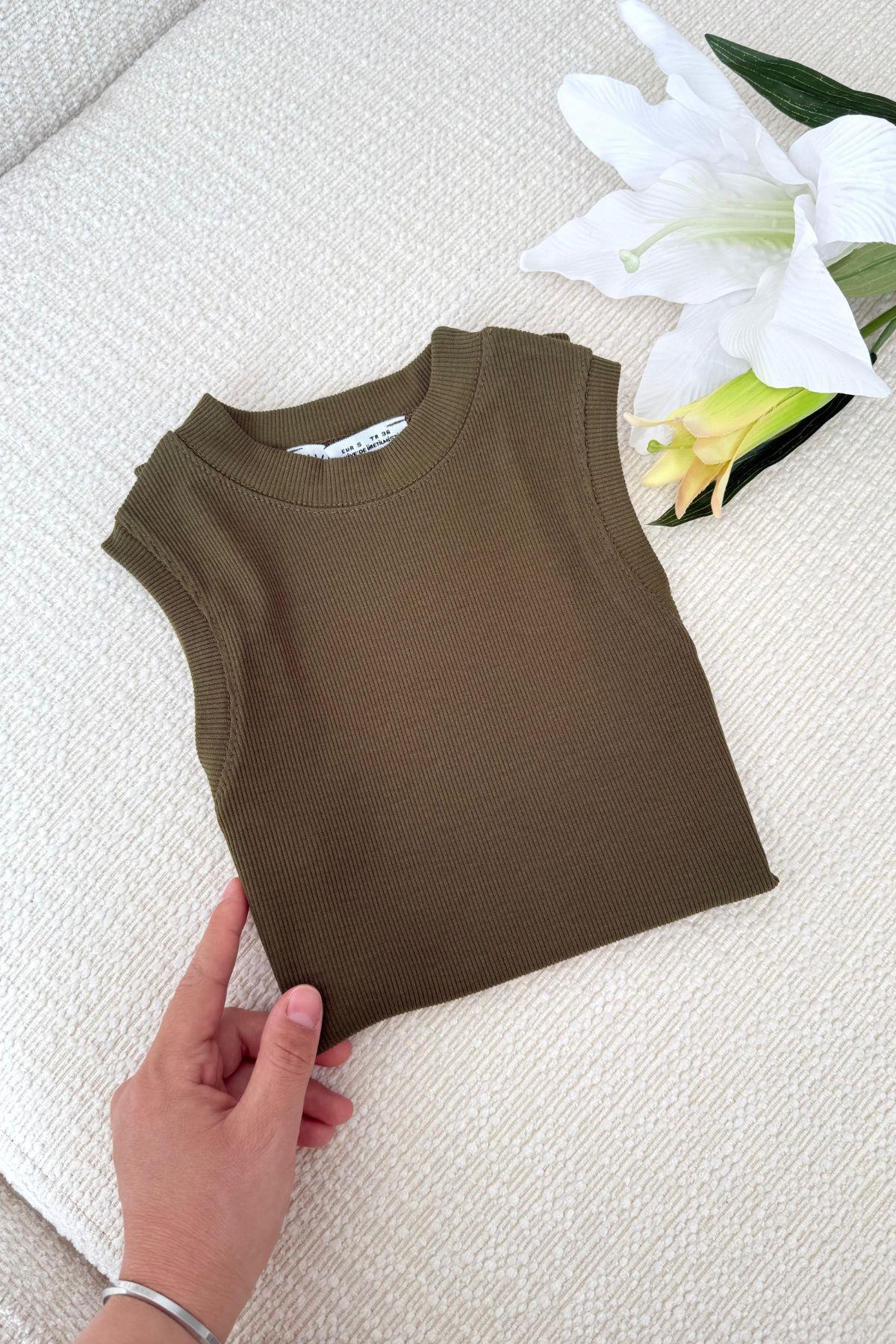 HAKİ SIFIR KOL FİTİLLİ BODY