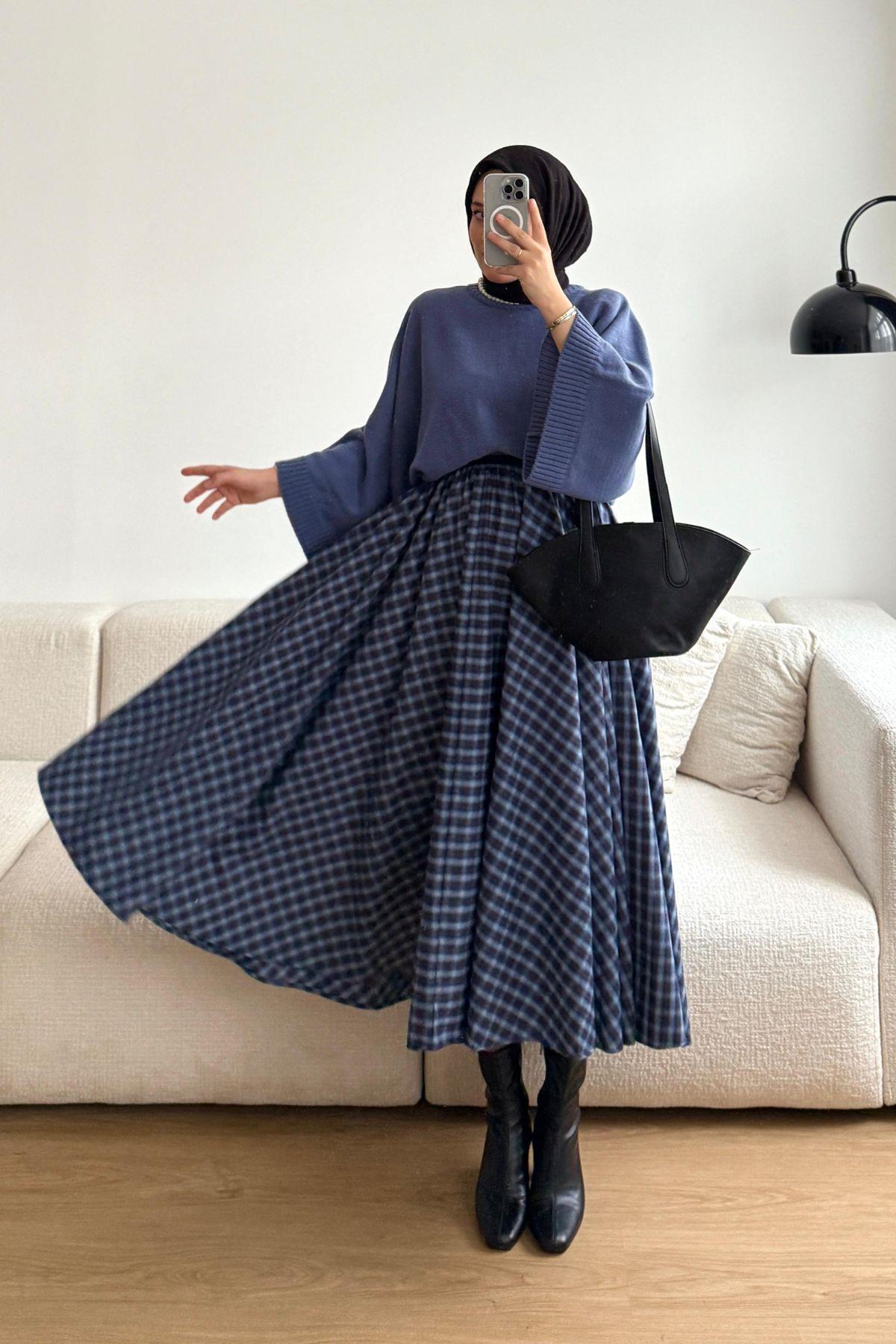 İNDİGO YARASA KOL TRİKO KAZAK