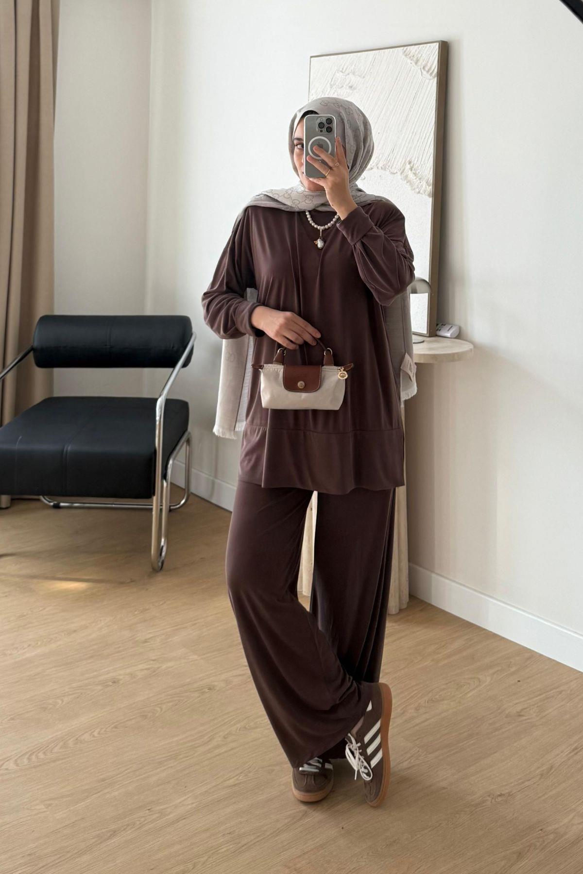 KAHVE PANTOLONLU TAKIM 