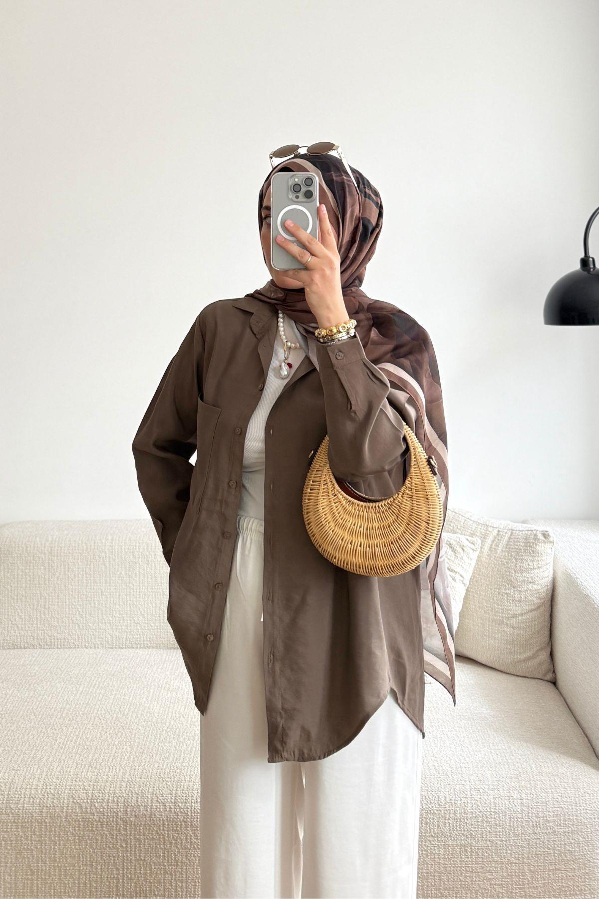 KAHVERENGİ BASİC GÖMLEK