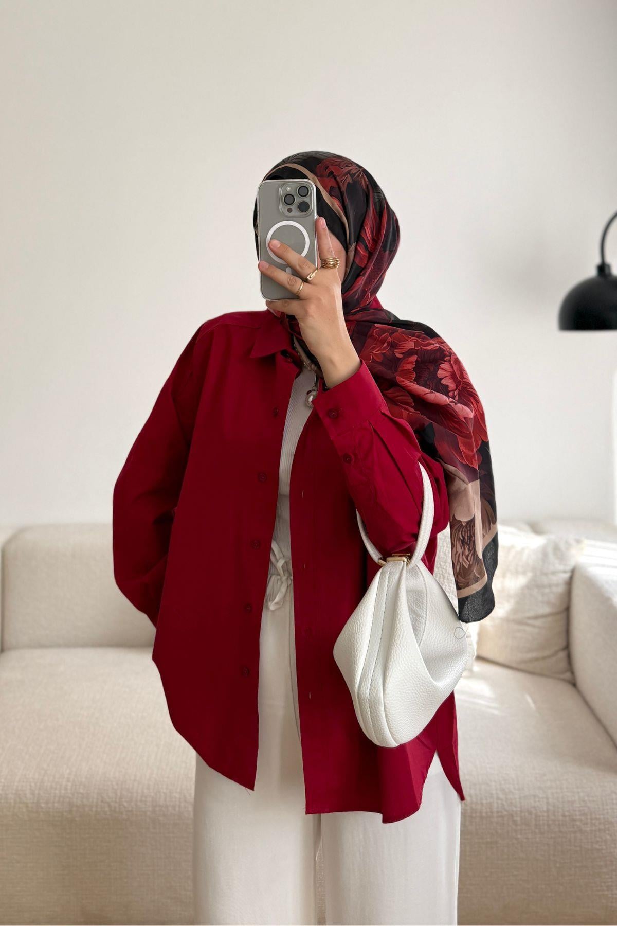 KIRMIZI OVERSİZE CLASSİC GÖMLEK