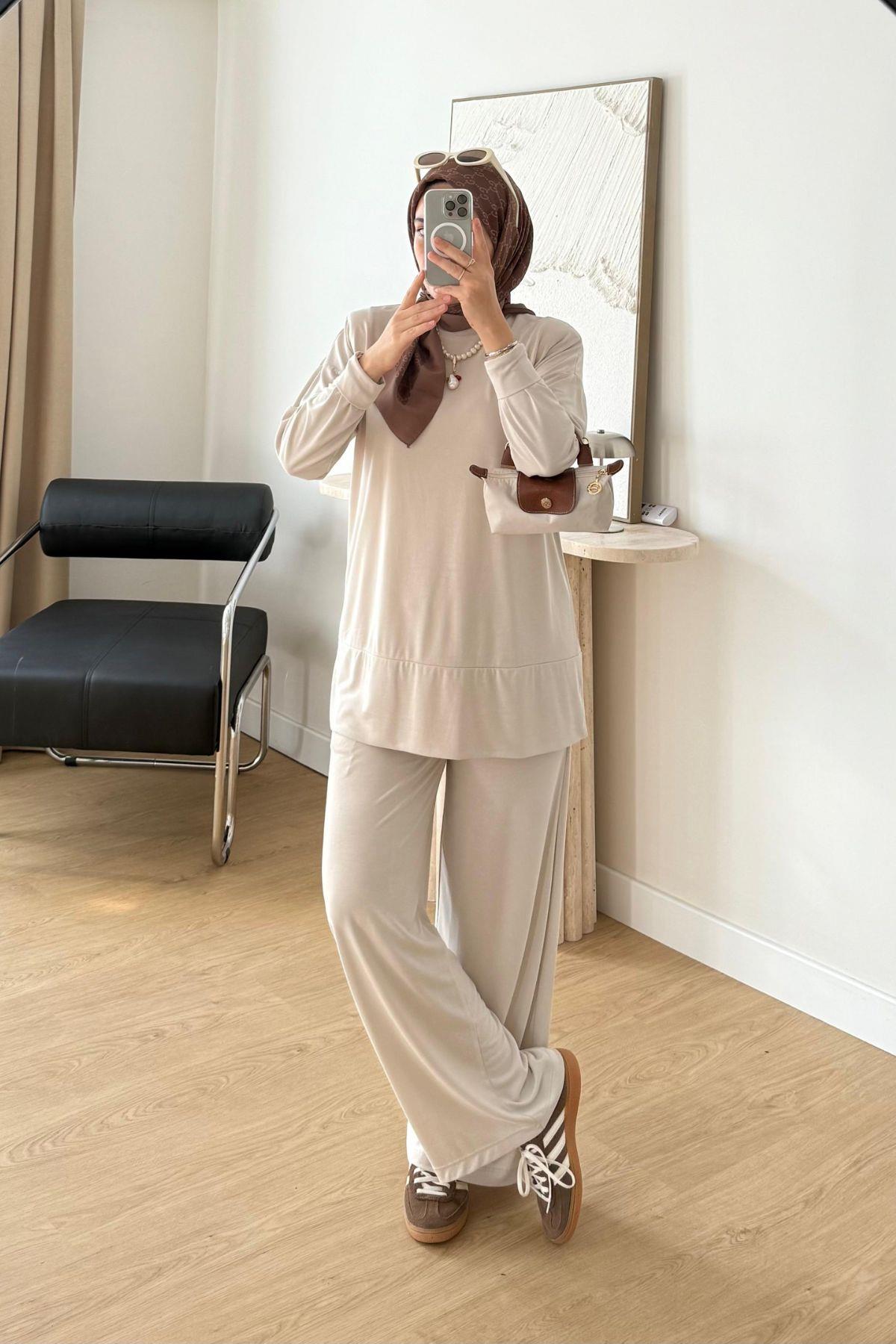 KREM PANTOLONLU TAKIM 