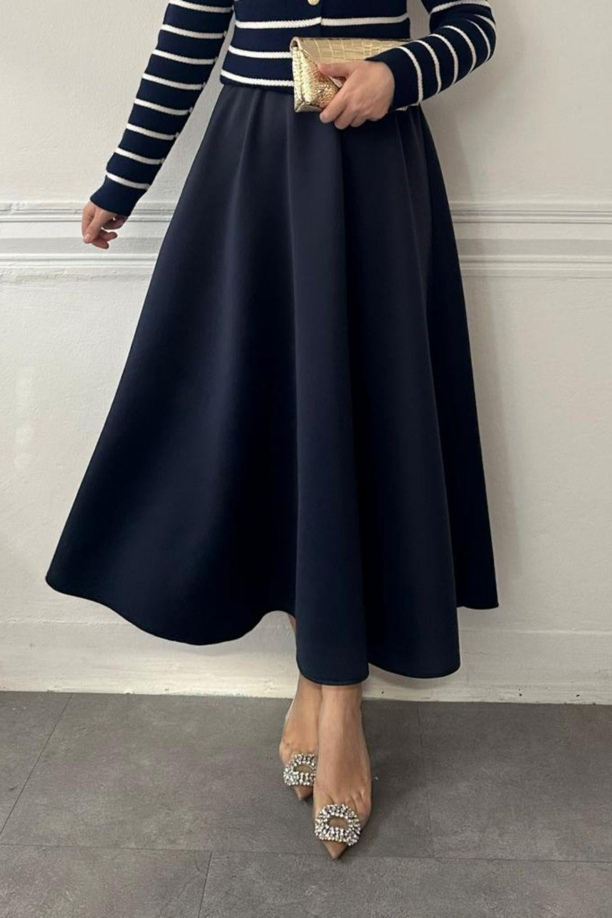 LACİVERT SCUBA ETEK