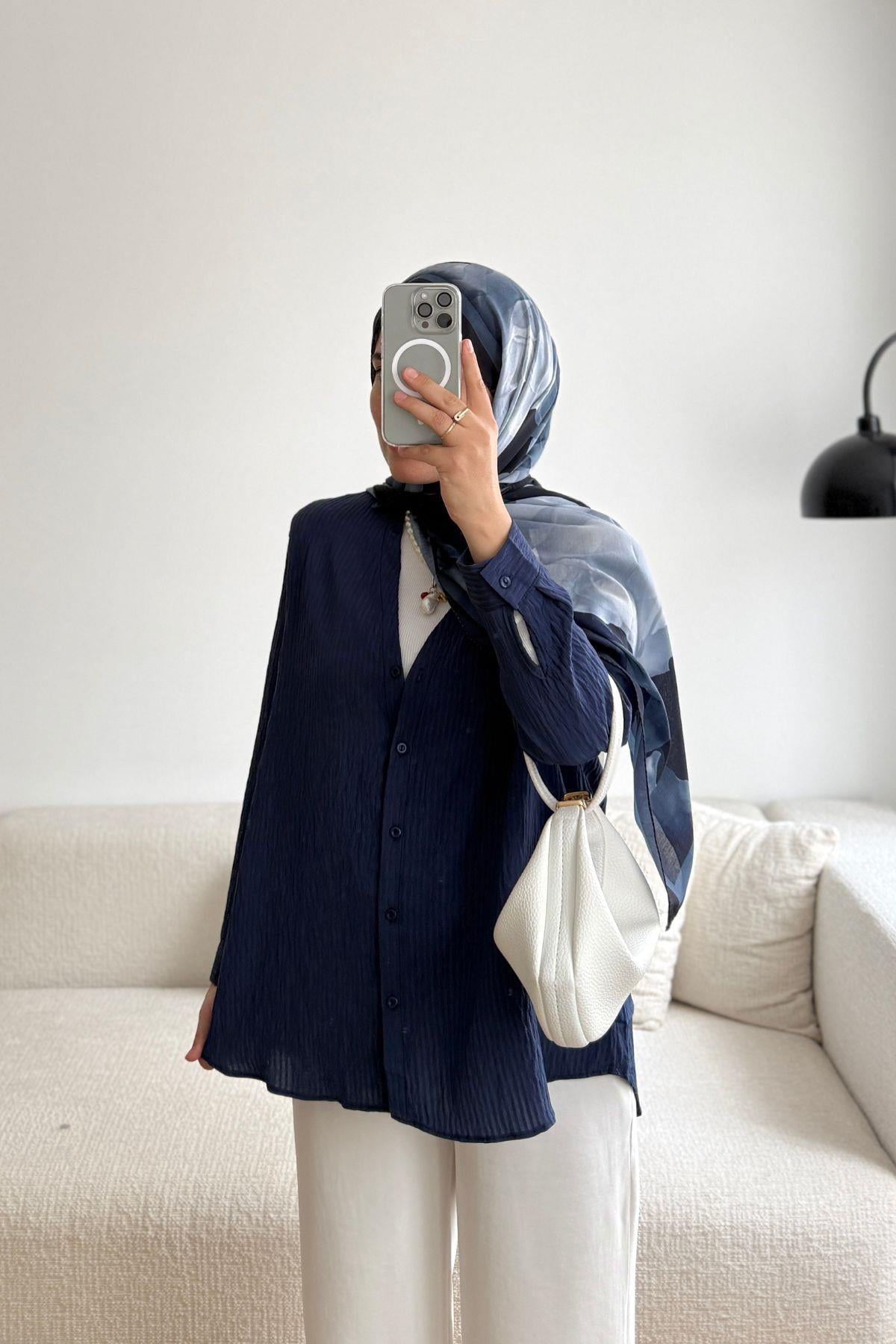 LACİVERT V YAKA WİLL GÖMLEK