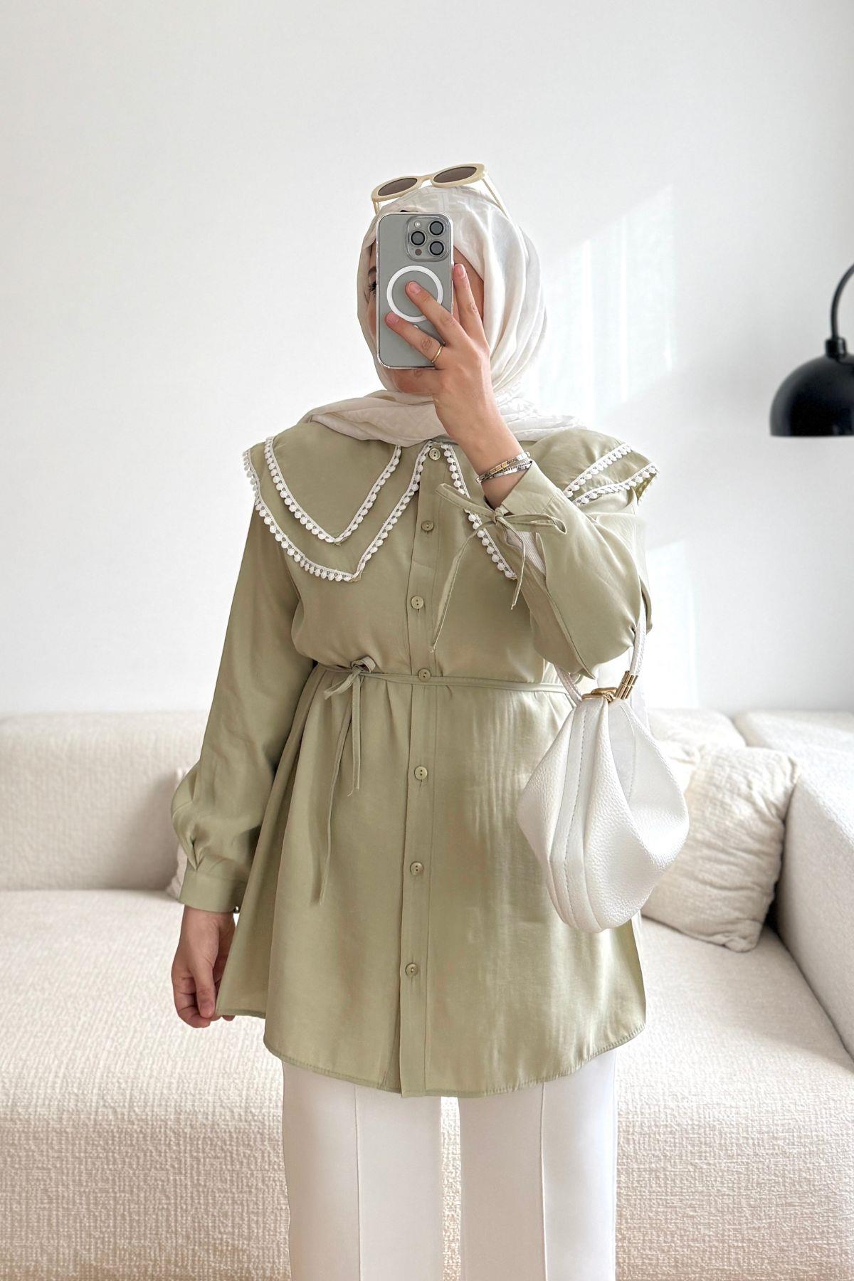 MATMAZEL ÇİFT YAKA MİNT YEŞİLİ GÖMLEK