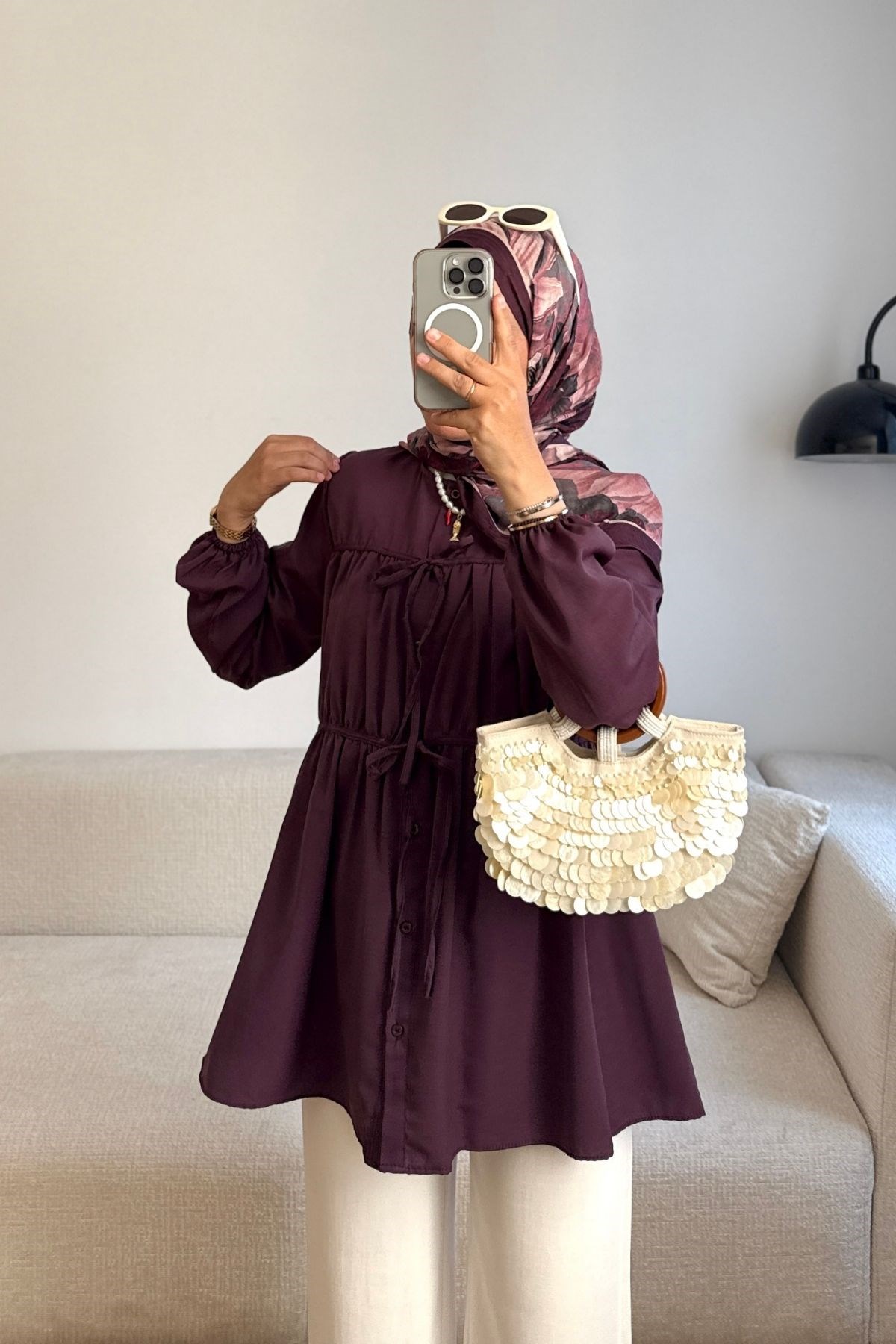 MÜRDÜM BELLY BÜZGÜ DETAYLI GÖMLEK