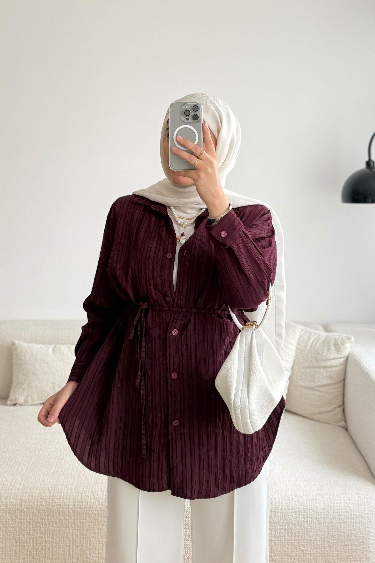 MÜRDÜM MERA TEK CEP KUŞAKLI GÖMLEK