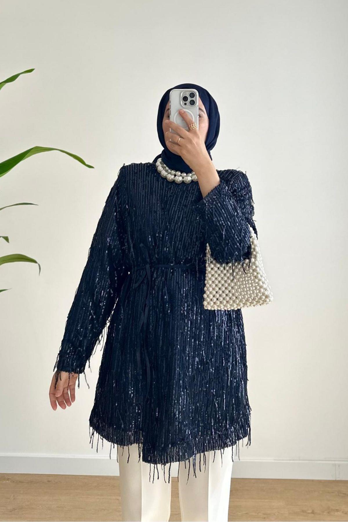 PAYETLİ LACİVERT CEKET