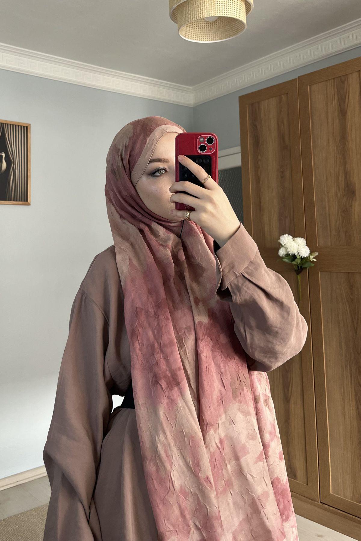 PEMBE BULUT DESEN ŞAL