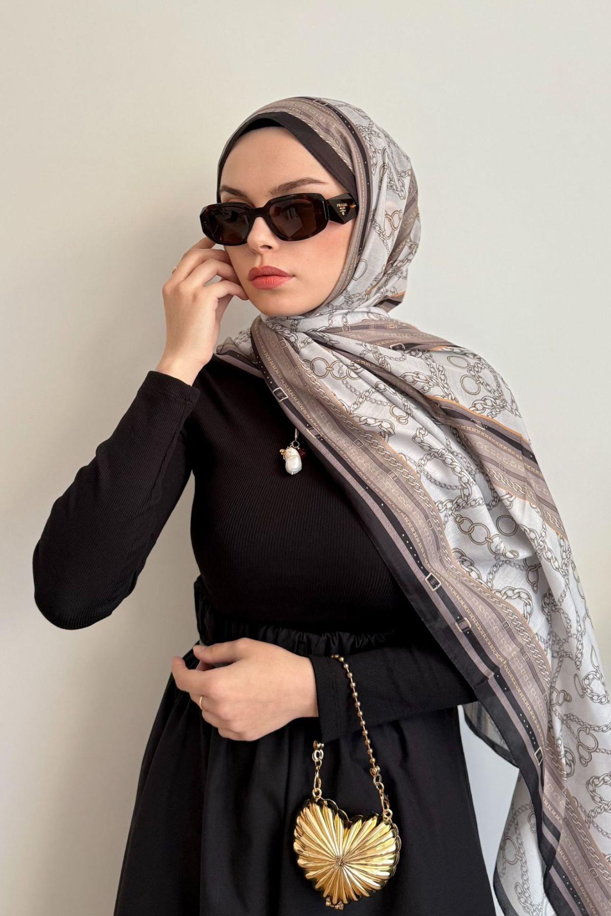 PREMİUM SİYAH KEMER ŞERİTLİ ŞAL