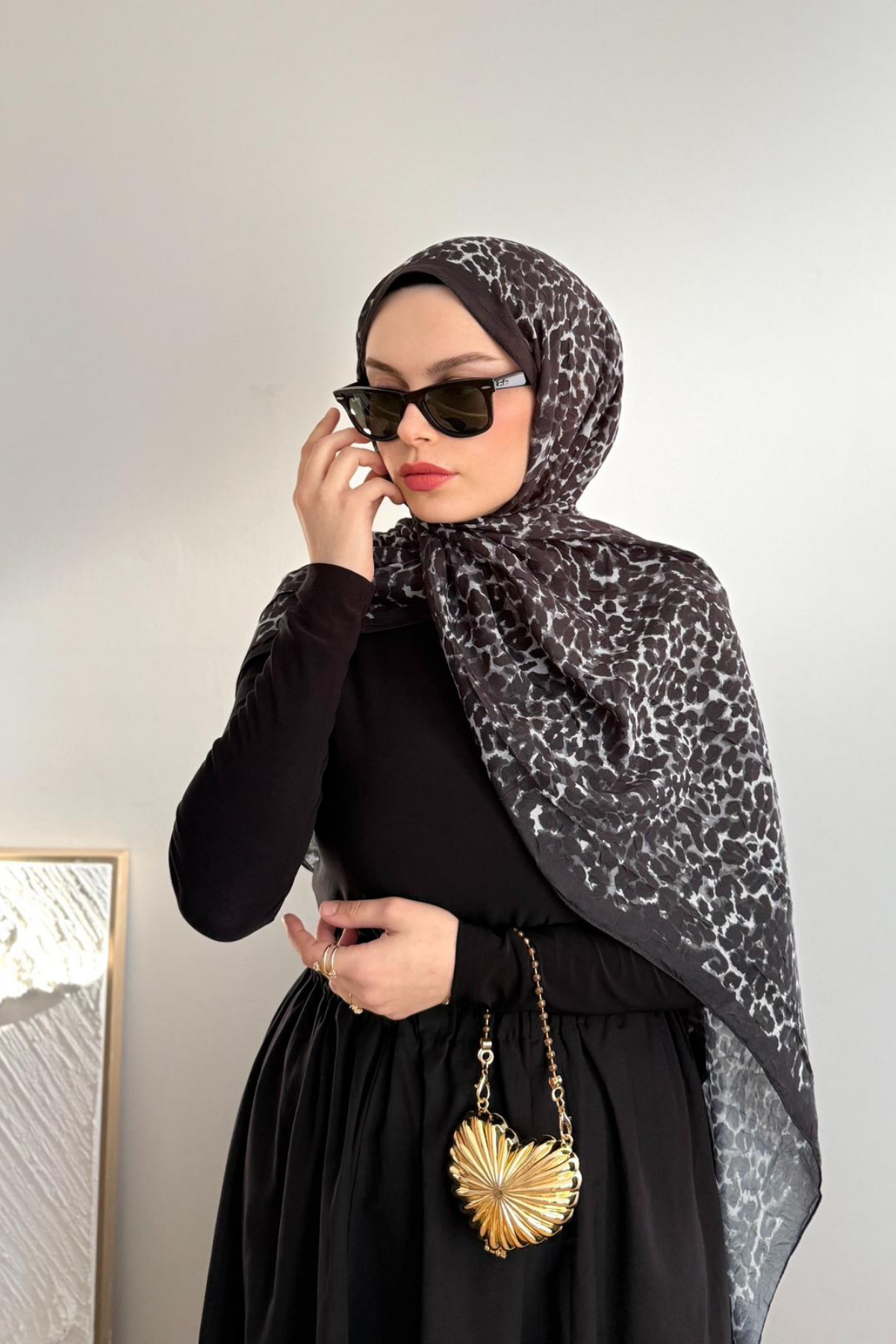SİYAH AURA LEOPAR ŞAL