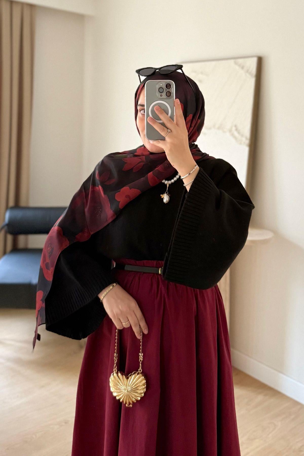 SİYAH YARASA KOL TRİKO KAZAK