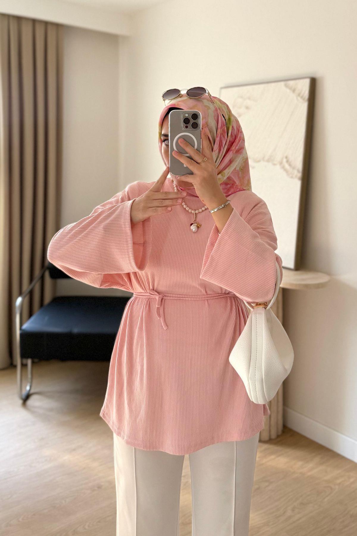 SOFT PEMBE BİYELİ KAŞKORSE TUNİK