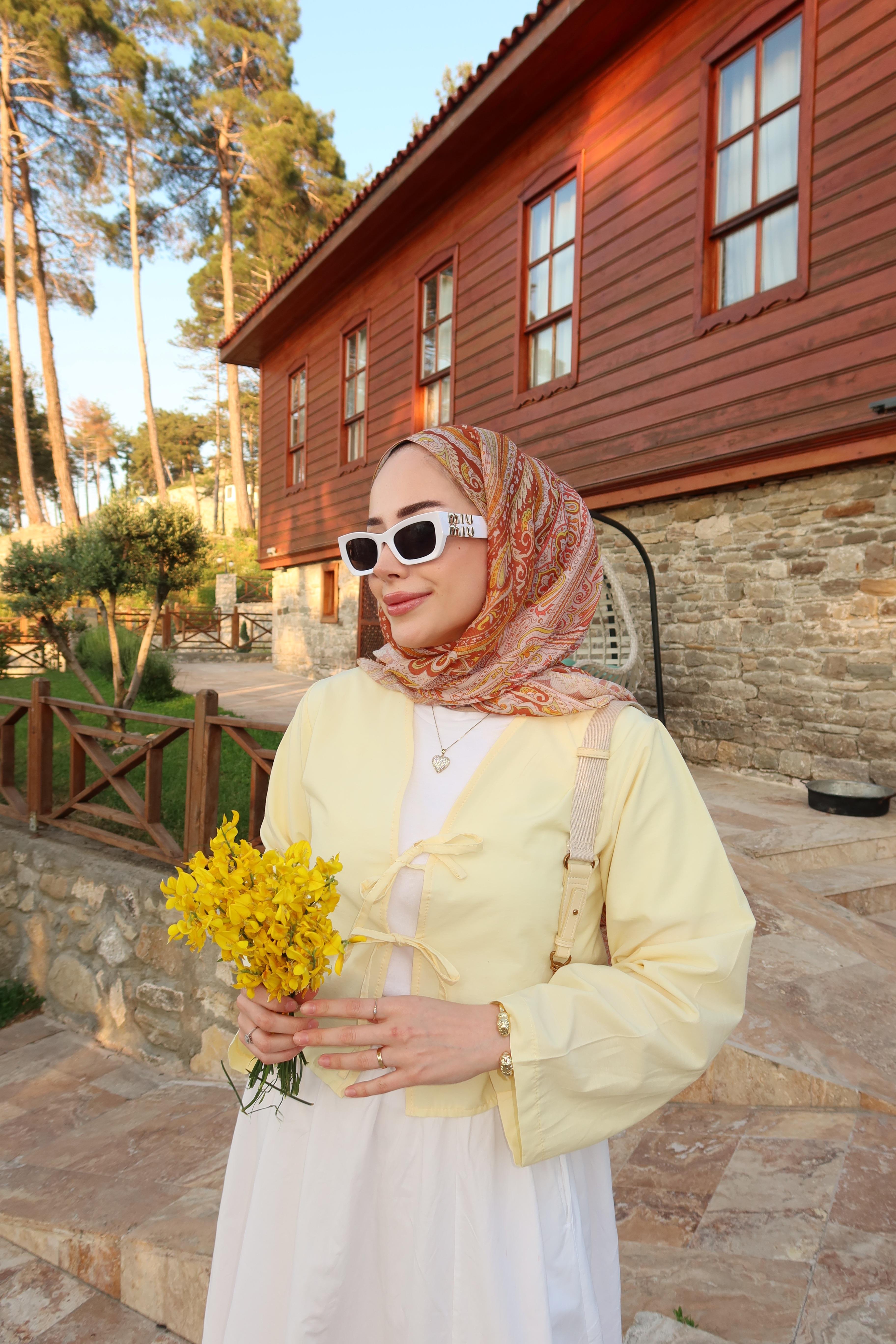 SOFT SARI 2 BAĞCIKLI POPLİN KİMONO GÖMLEK