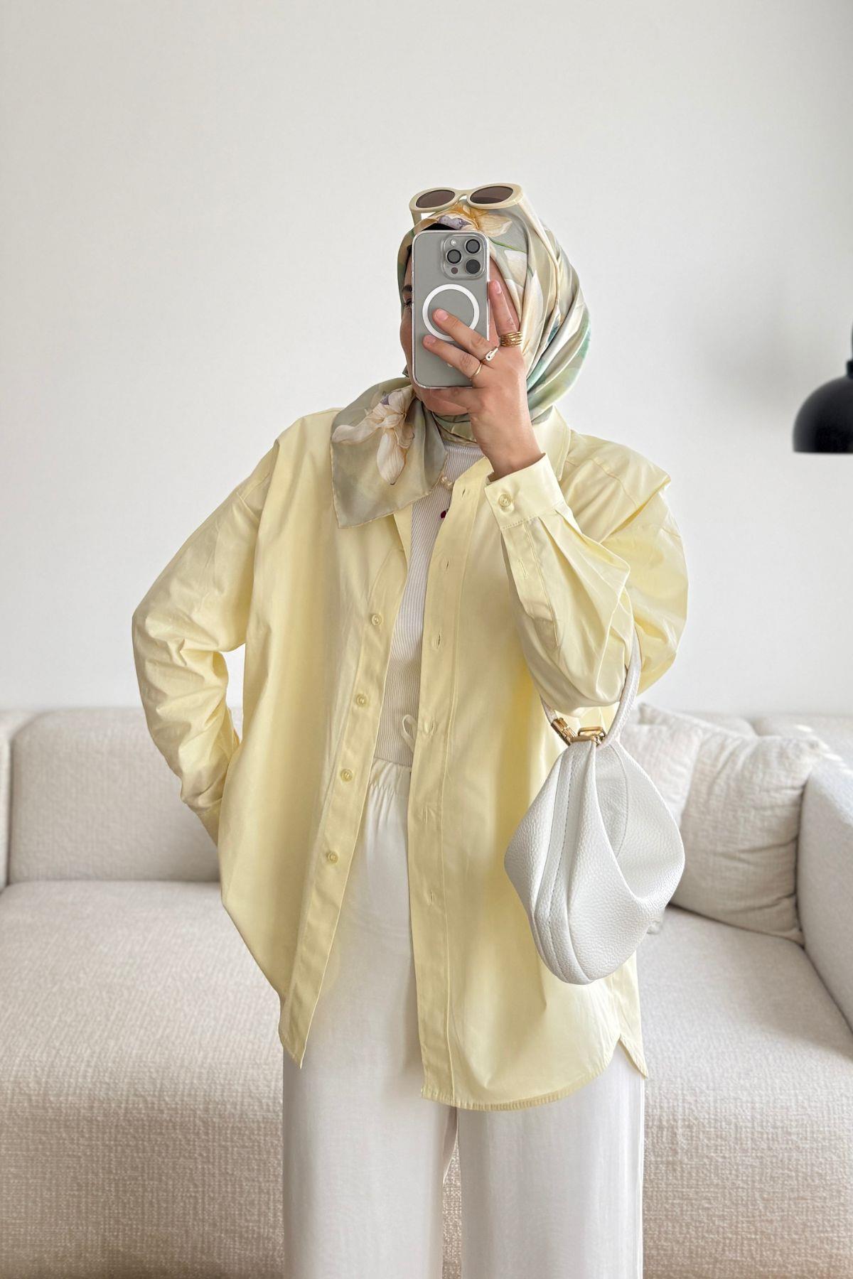 SOFT SARI OVERSİZE CLASSİC GÖMLEK