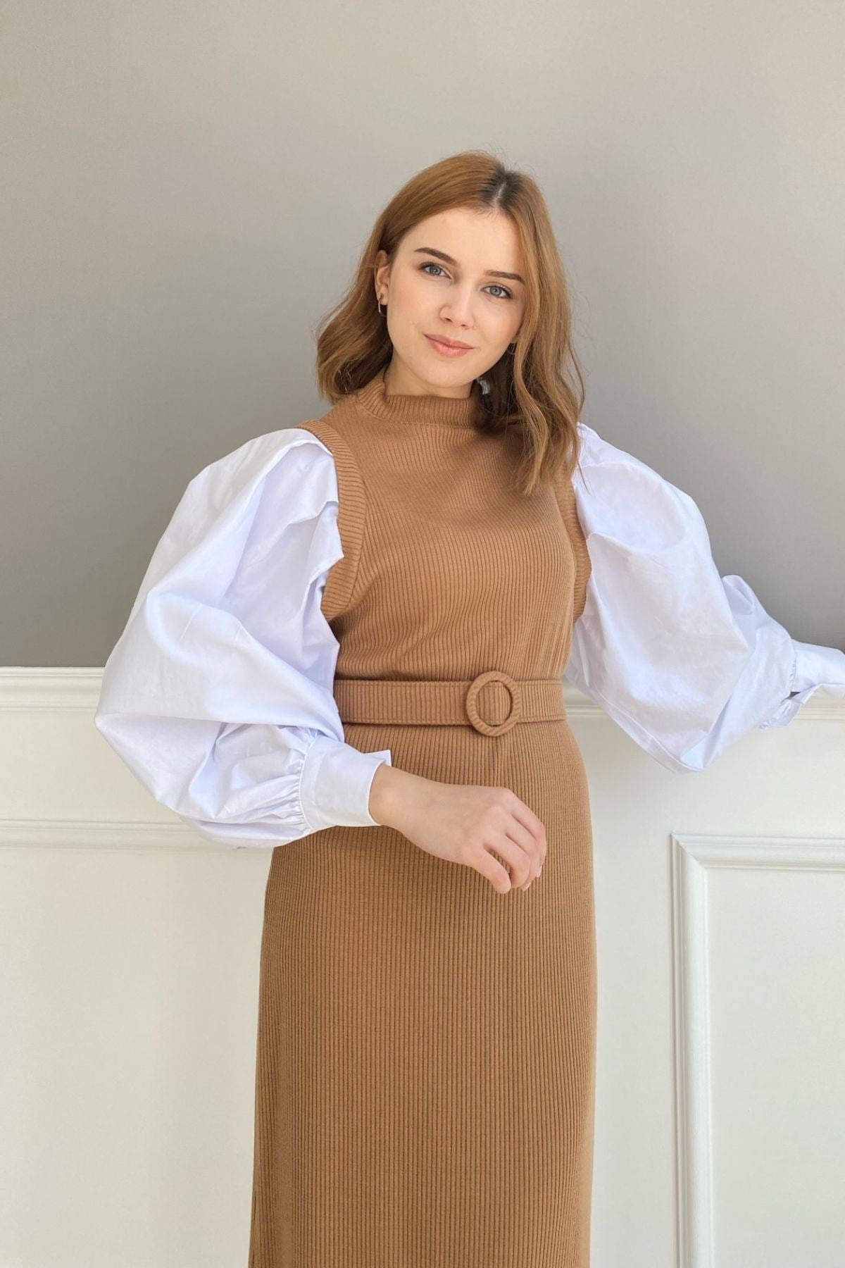 TABA BALON KOL ELBİSE