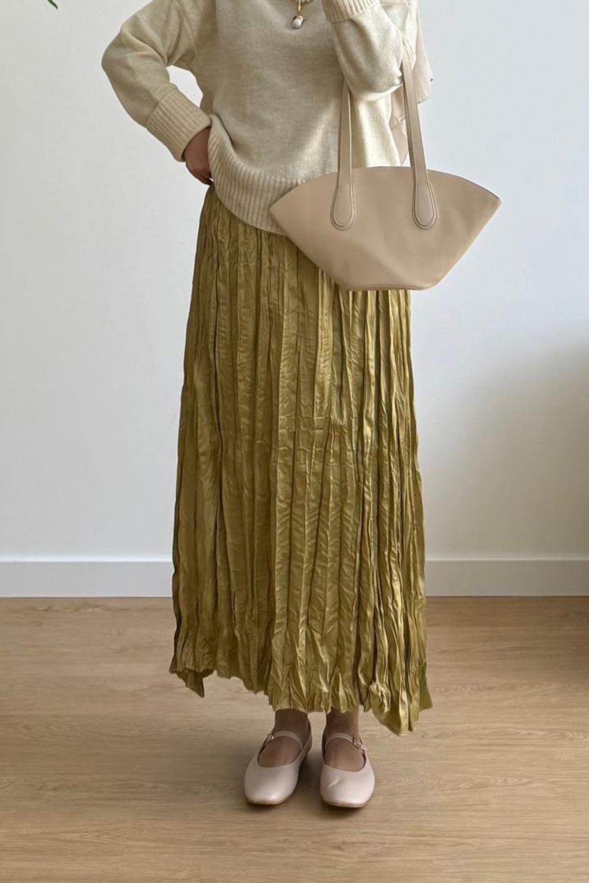 YAĞ YEŞİL KIRIŞIK ETEK