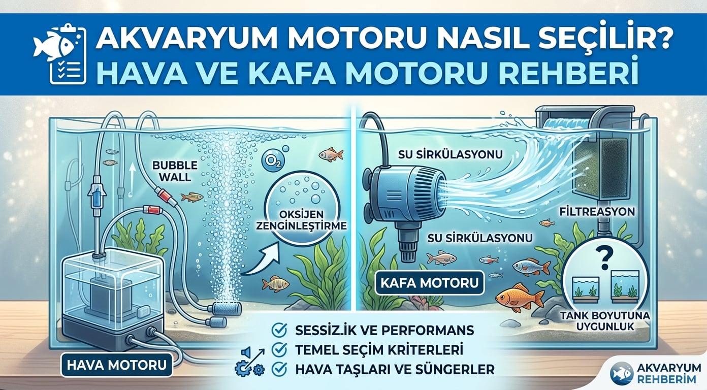 Akvaryum Motoru Nasıl Seçilir? Hava ve Kafa Motoru Rehberi