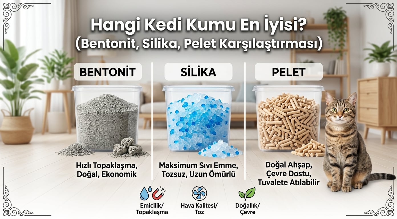 Kedi Kumu Nasıl Seçilir? Bentonit, Silika ve Pelet Karşılaştırması