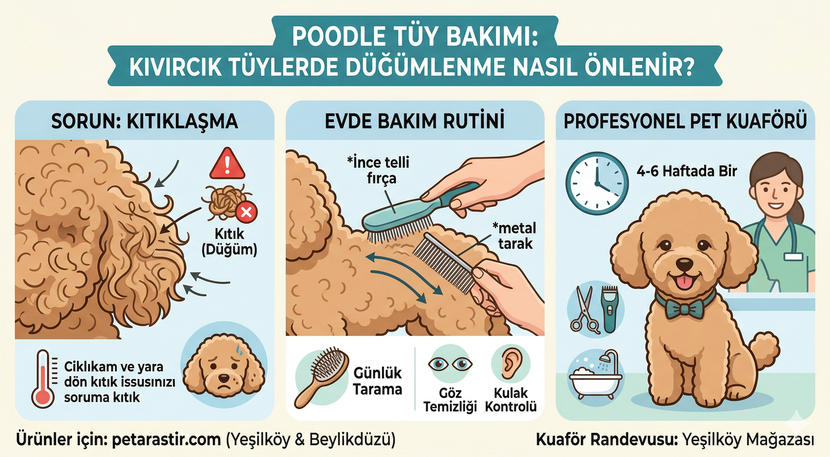 Poodle Tüy Bakımı: Kıvırcık Tüylerde Düğümlenme Nasıl Önlenir?