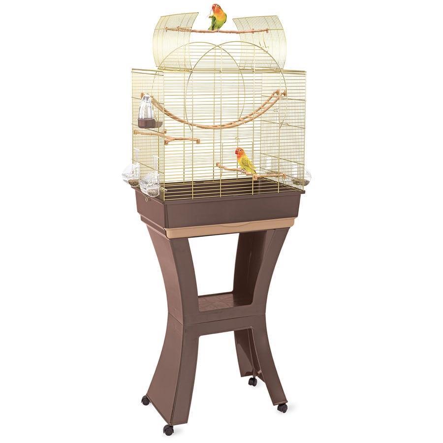 Imac Matılde Ayaklı Kuş Kafesi Kahve/gold 58x38x71/143cm