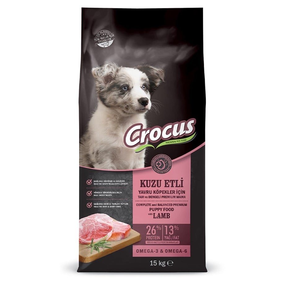 Crocus Kuzu Etli Pirinçli Yavru Köpek Maması 15 Kg