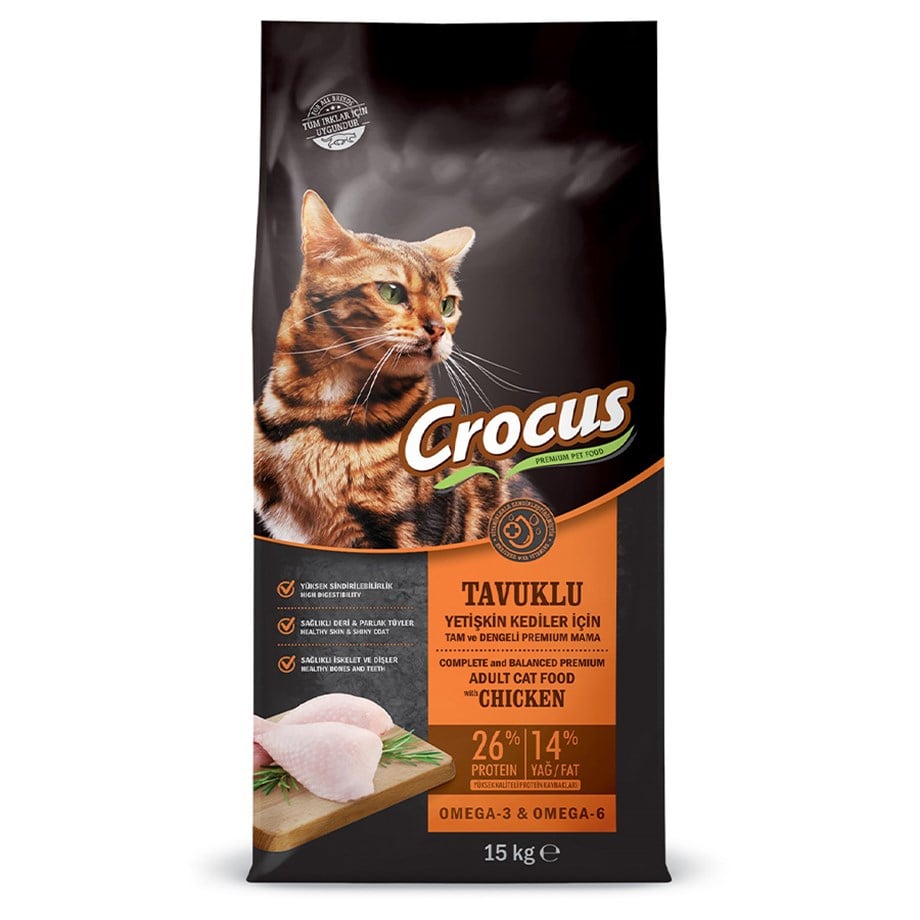 Crocus Tavuk Etli Yetişkin Kedi Maması 15 Kg