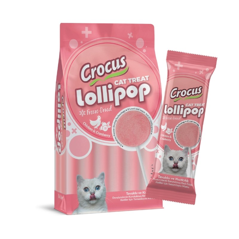 Crocus Tavuklu Ve Kızılcıklı Kedi Lolipop