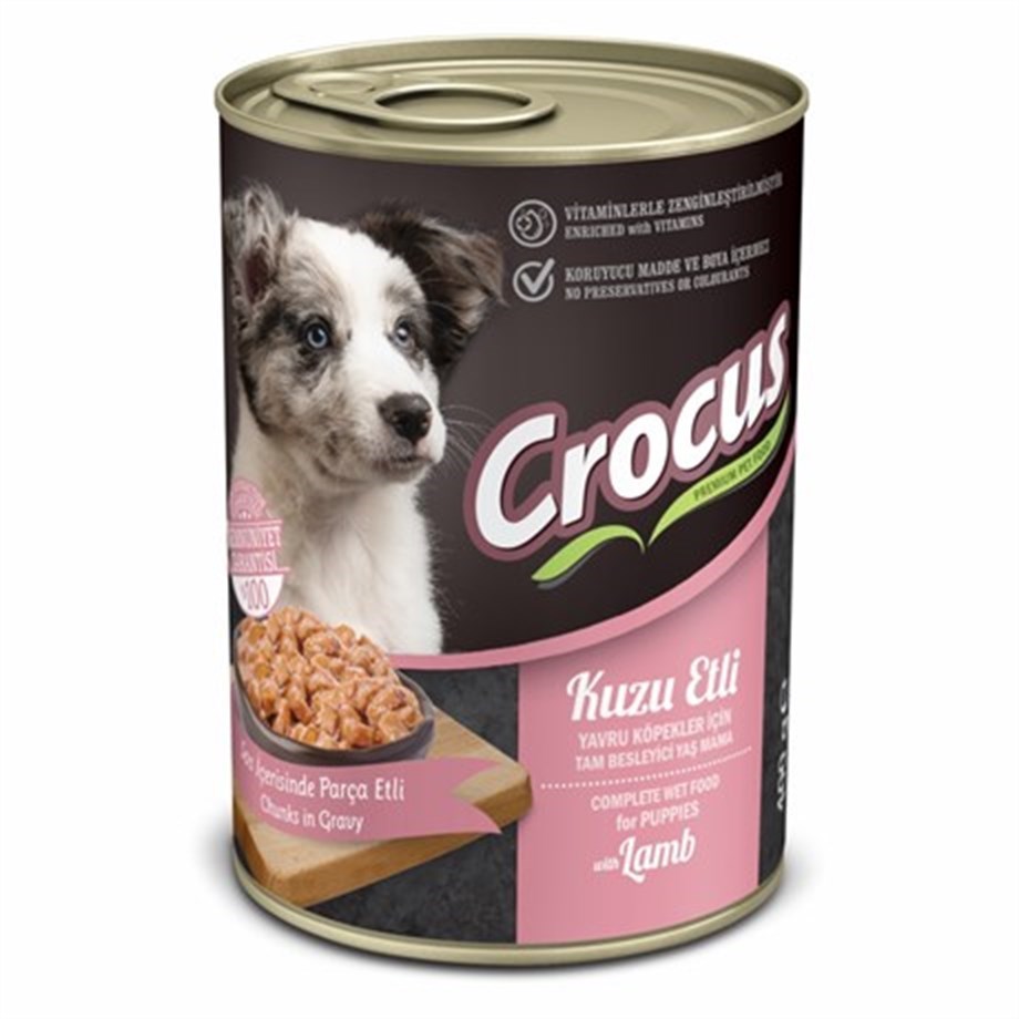 Crocus Yavru Köpek Kuzu Etli Yaş Mama 400g X 12 Adet