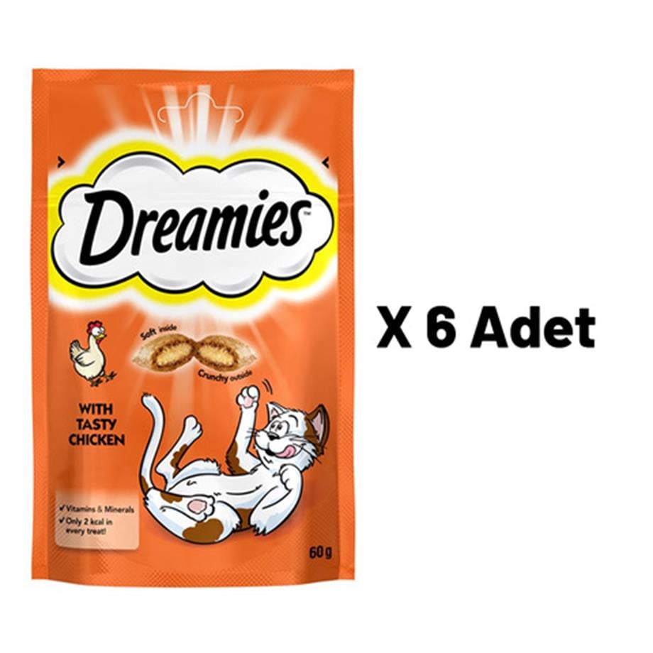 Dreamies With Chicken Tavuk Etli Kedi Ödülü 60 Gr 6'lı