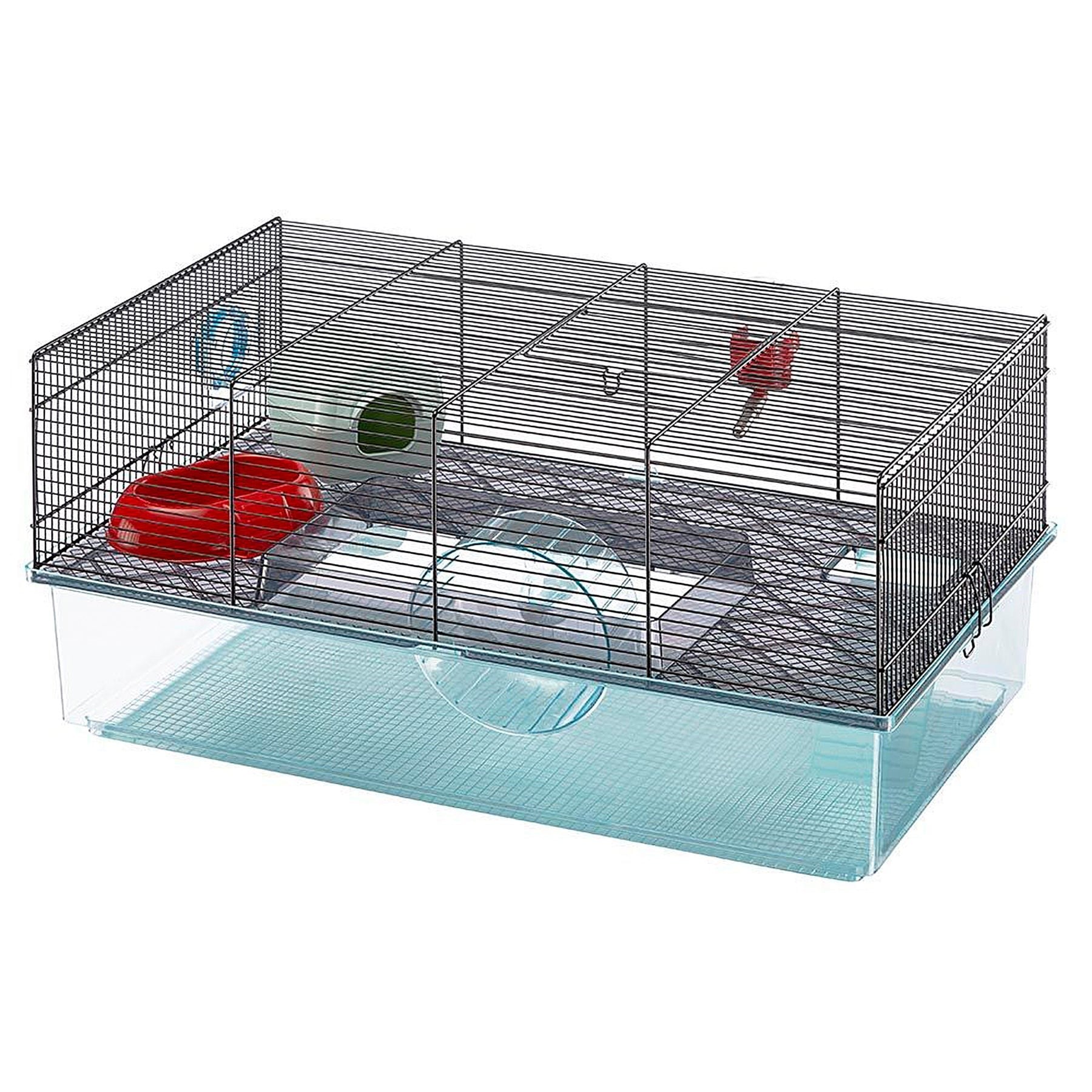Ferplast Favola Çift Katlı Hamster Kafesi Siyah 60x36x30Cm
