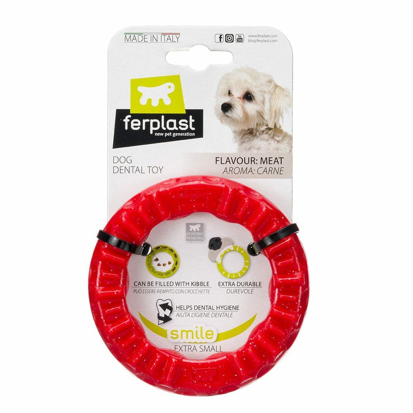 Ferplast Köpek Oyuncak Smile Aromalı Halka - Xs - Kırmızı