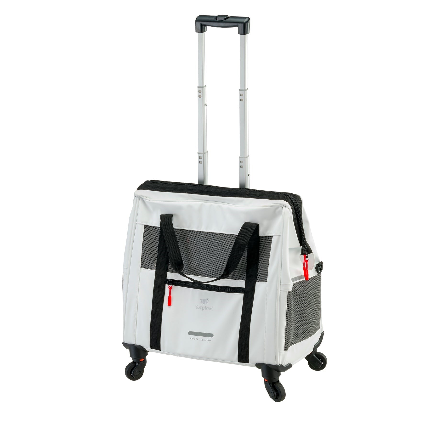 Ferplast Voyager 450 Tekerlekli Evcil Hayvan Taşıma Çantası Beyaz 46x26x48cm