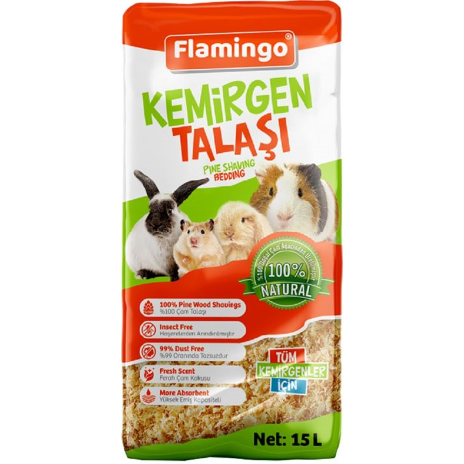 Flamingo Kemirgenler İçin Talaş 15lt