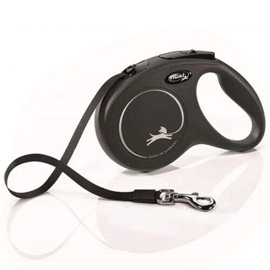 Flexi New Classic Otomatik Siyah Şerit Gezdirme Large 8 Mt