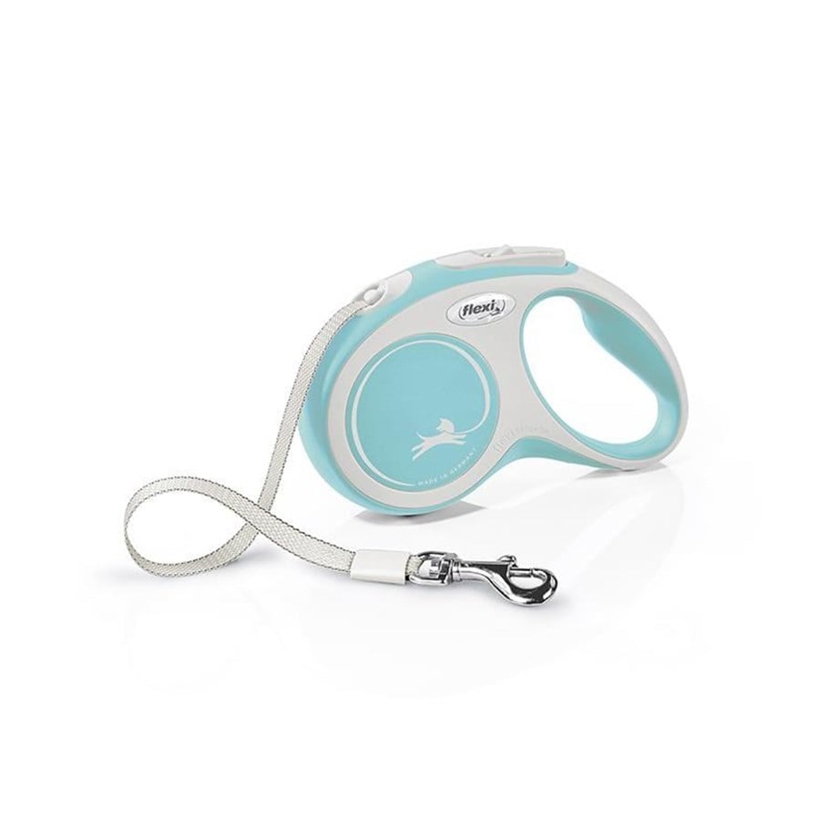 Flexi New Comfort Otomatik Açık Mavi Şerit Gezdirme Small 5 Mt
