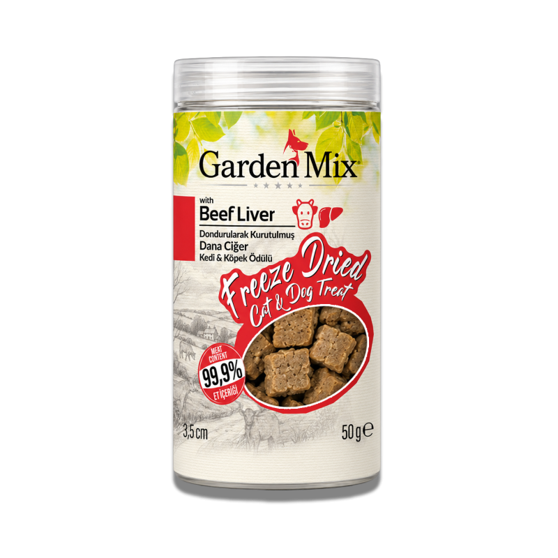 Garden Mix (freeze Dried) Dana Ciğerli Kedi Ve Köpek Ödül Maması 50 Gr