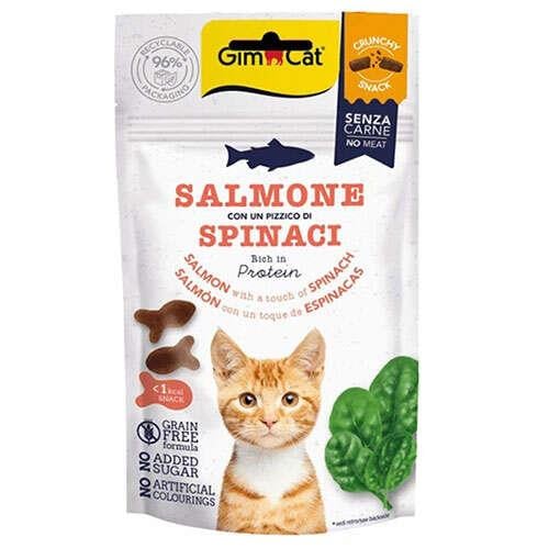 GimCat Crunchy Snacks Somon ve Ispanaklı Tahılsız Kedi Ödülü 50 Gr