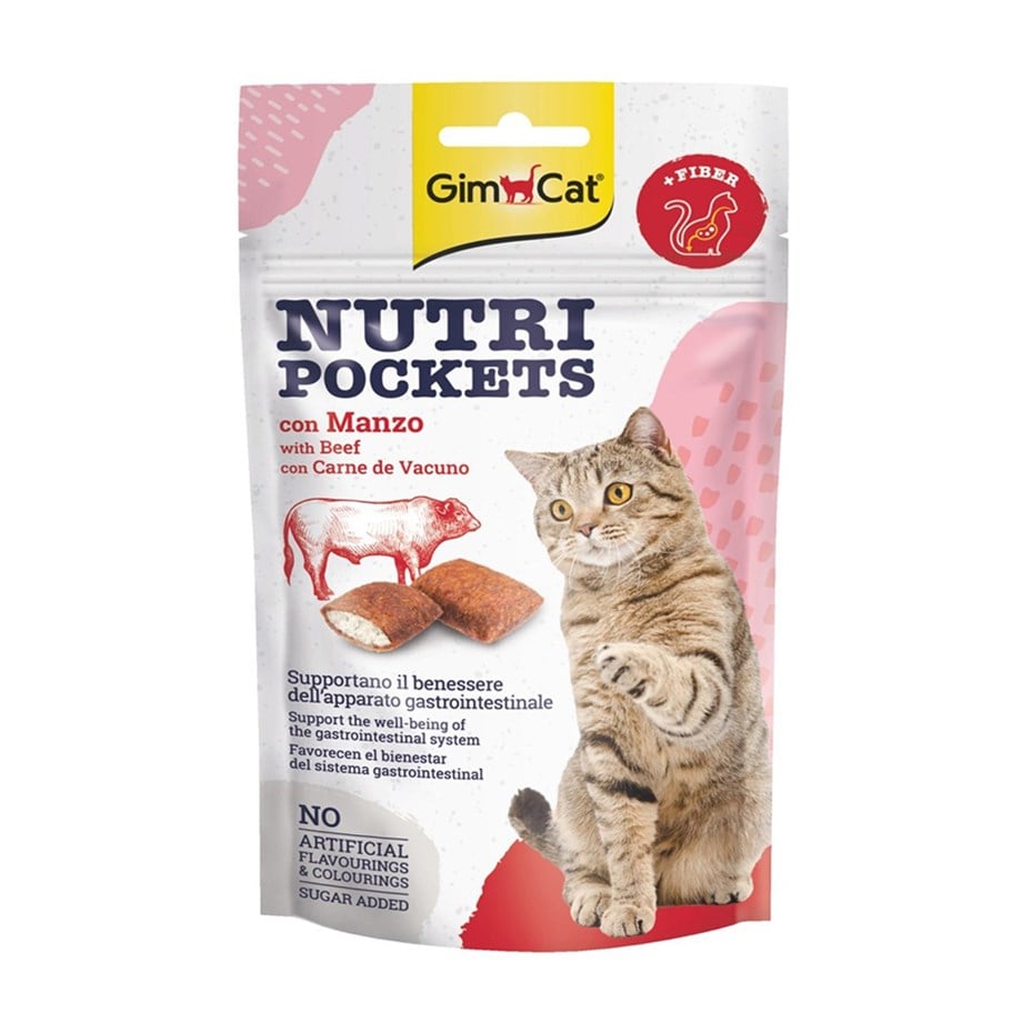 Gimcat Nutripockets Kedi Ödülü Biftek Malt 60Gr