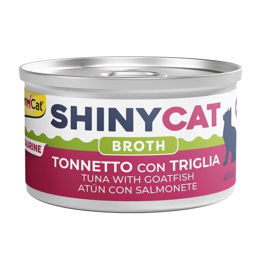 GimCat Shinycat Broth Sos İçinde Barbun Balıklı ve Ton Balıklı Kedi Konservesi 70g