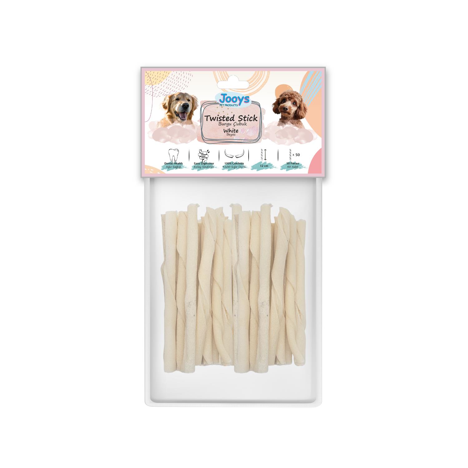 Jooys Beyaz Burgu Çubuk 12 cm 50'li