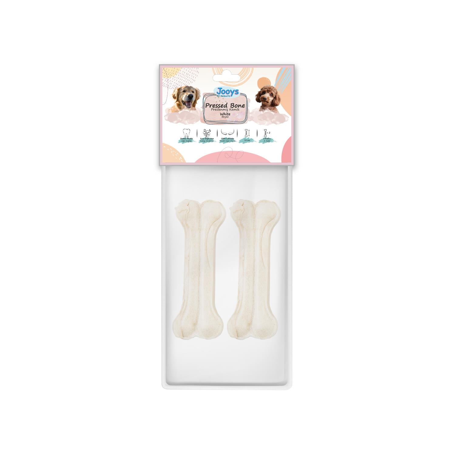 Jooys Beyaz Pres Kemik 12 cm 2'li