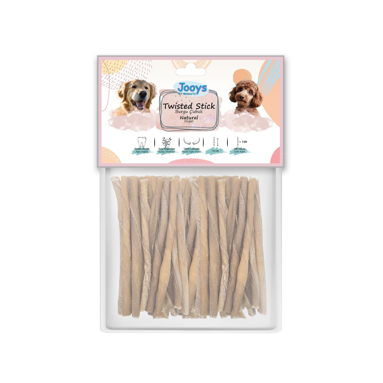 Jooys Doğal Burgu Çubuk 12 cm – 100'lü